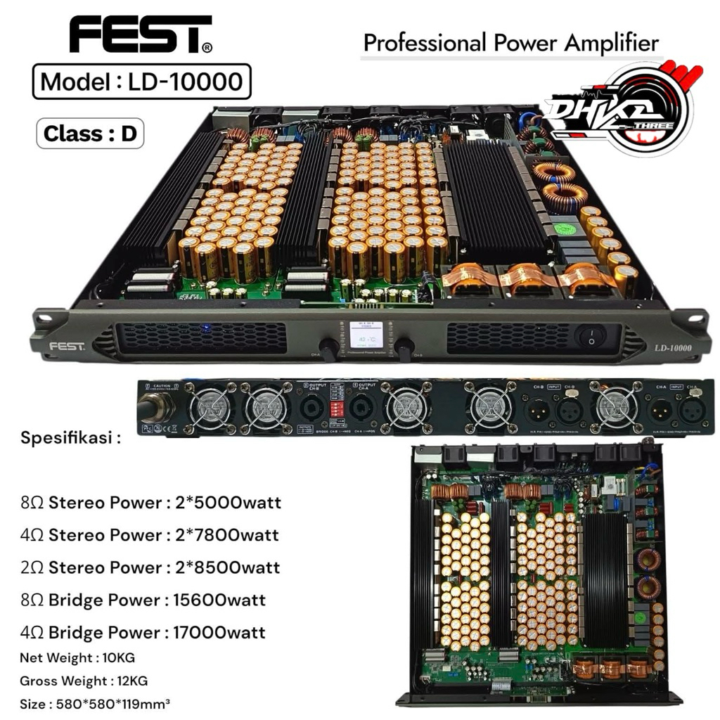 POWER AMPLIFIER FEST LD-10000 CLASS D BALAP VIRAL ORIGINAL / Power Amplifier Fest Ld-10000 Class D b