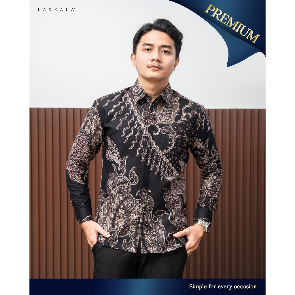 Laskala Batik Premium Magani Kemeja Batik Pria Slimfit Lengan Panjang
