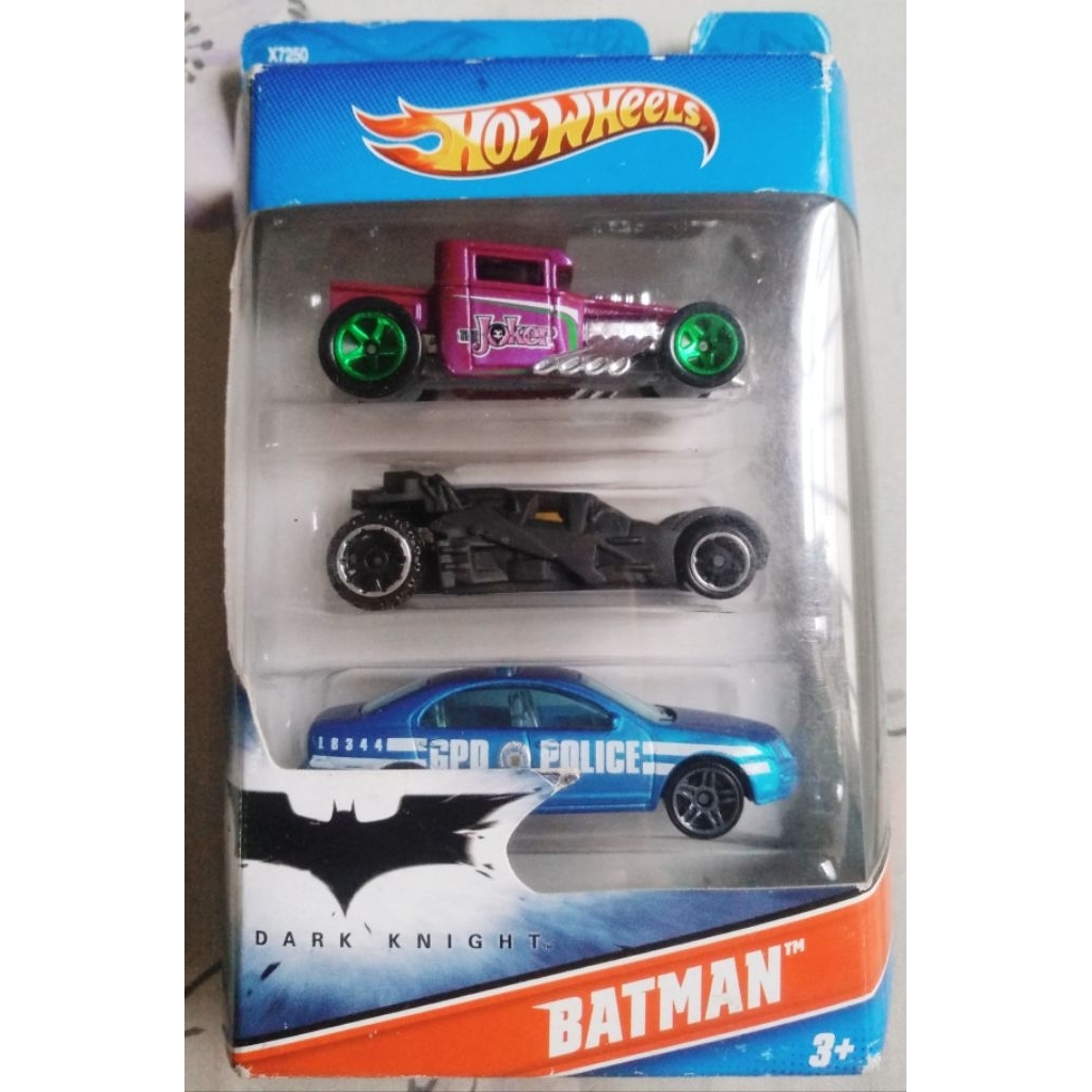 Hot Wheels 3 pack - bone shaker The Joker - purple (box tidak bagus)