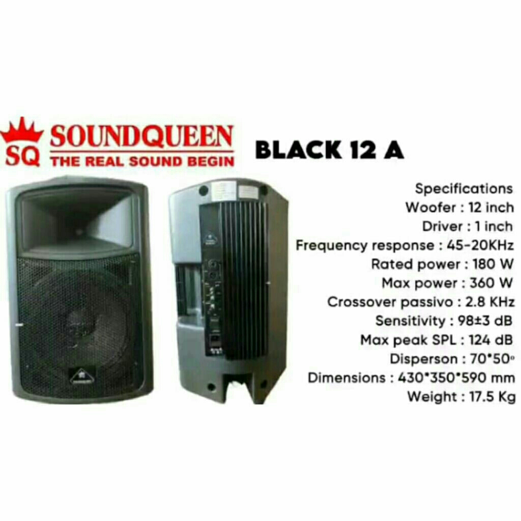Speaker Aktif Soundqueen Black 12A Original Speaker Soundqueen 12 inch