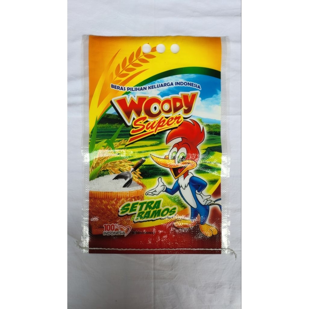 Karung Beras Laminasi merk WOODY SUPER 5kg