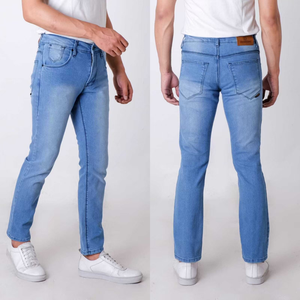 BOMBSTONE DENIM - Celana Pria Jeans Panjang SLIMFIT Calana warna Black jazz Scrup Clor Hitam Polos