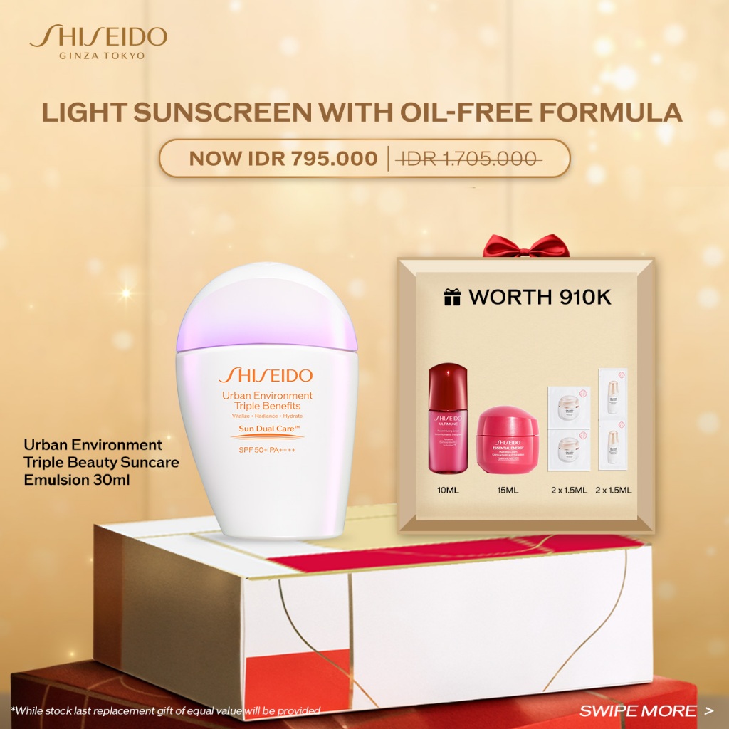 Shiseido Global Sun Care Urban Environment Triple Beauty Suncare Emulsion SPF 50+ PA++++ 30ml