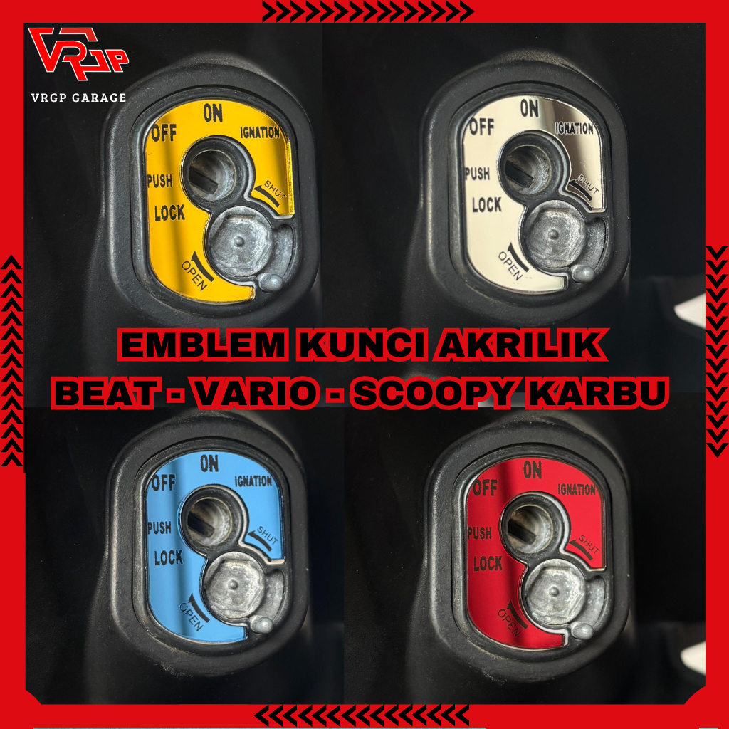 VRGP EMBLEM GARNIS KUNCI KONTAK BEAT VARIO SCOOPY KARBU/ GARNISH KUNCI KONTAK HONDA KARBU