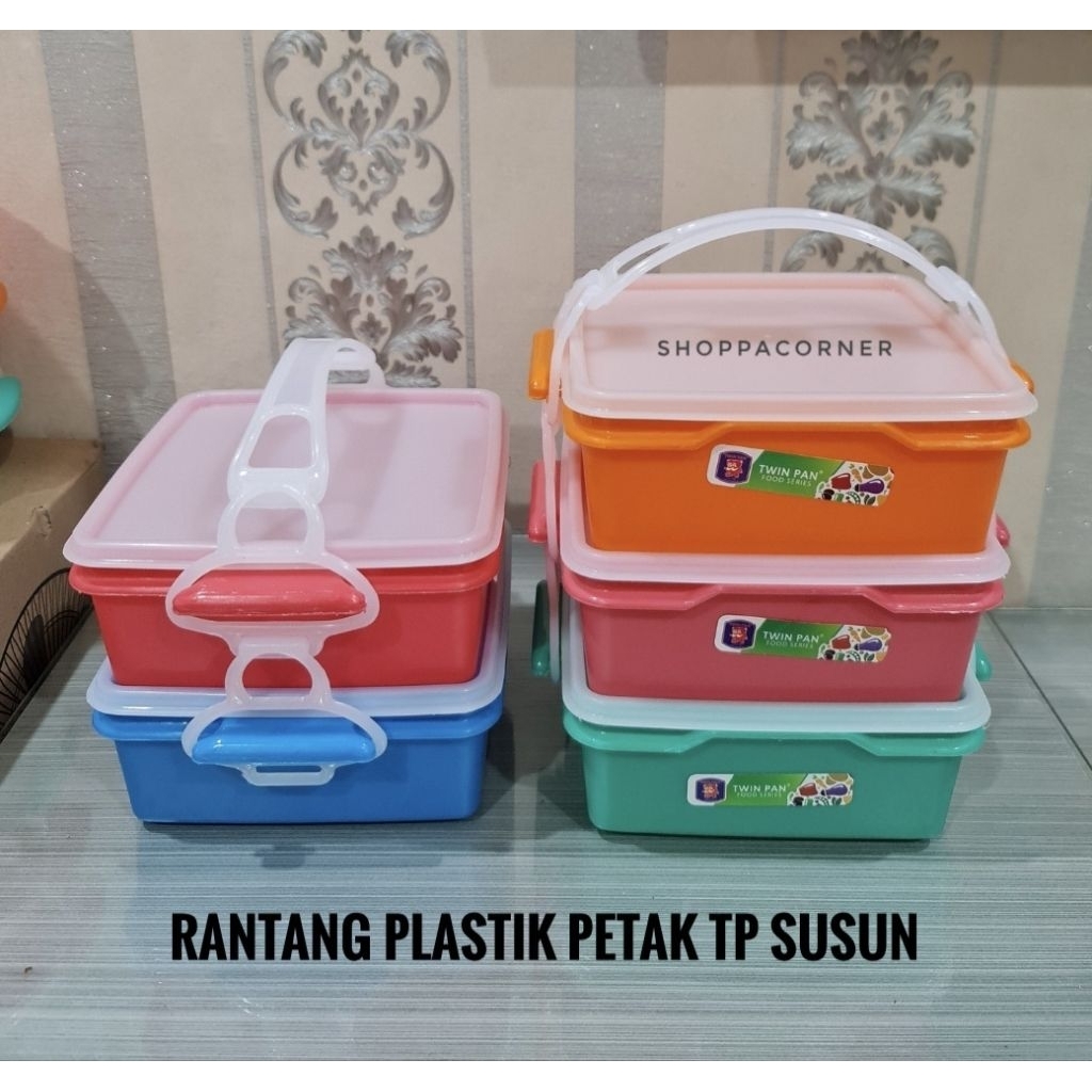 RANTANG CATERING PETAK SEGI PLASTIK SUSUN 2, SUSUN 3, SUSUN 4 TINGKAT / RANTANG PLASTIK TP PETAK