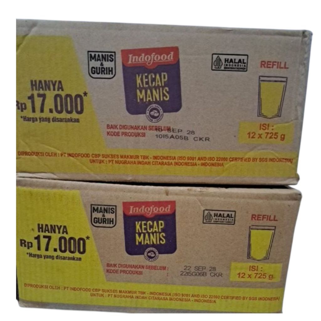 INDOFOOD KECAP MANIS REFILL 725 GRAM 1 DUS ISI 12 POUCH