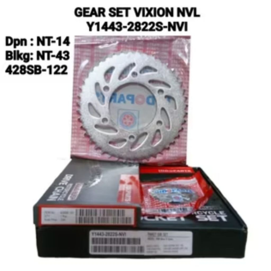 GEAR GIGI TARIK KOMPLIT PAKET VIXION NEW NVL INDOPARTS