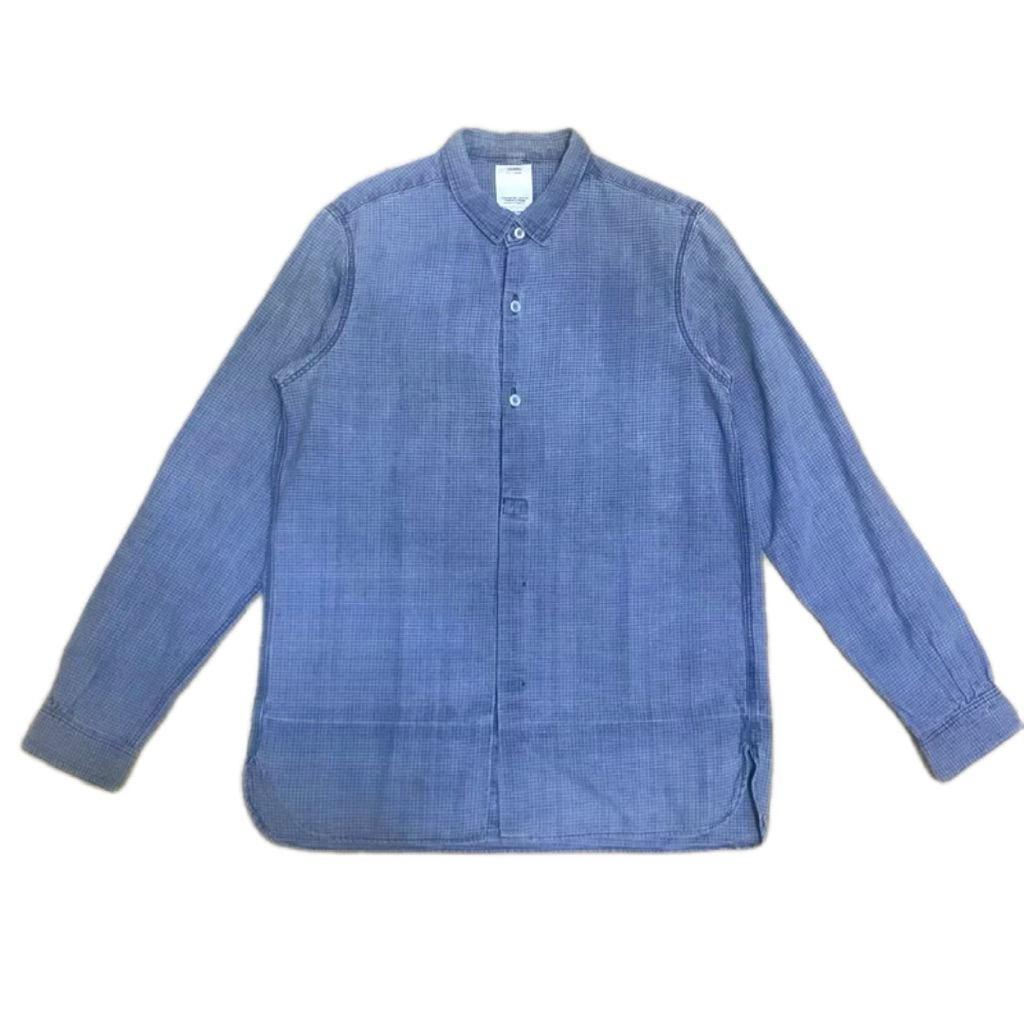 visvim long rider shirt indigo check