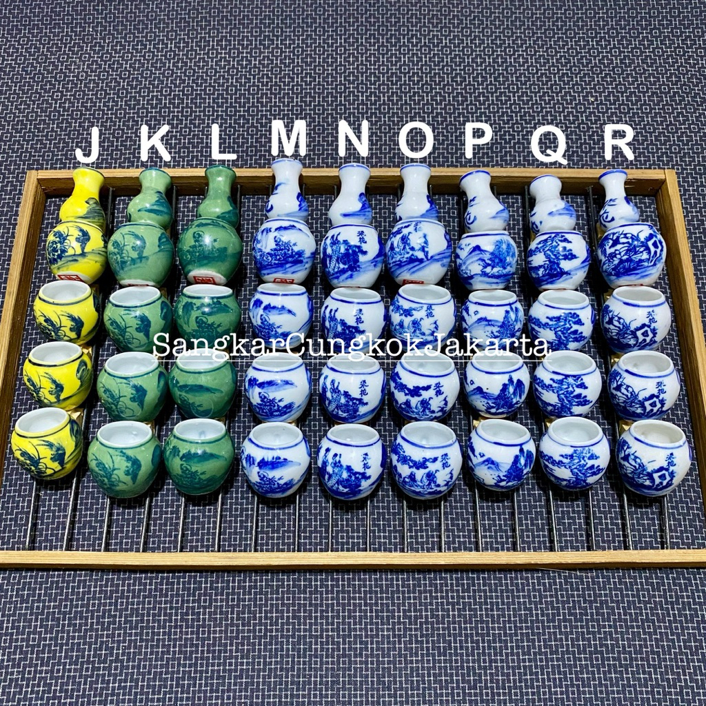 Cepuk Keramik Tempat Pakan Minum Burung Ori Vietnam Set 5pcs