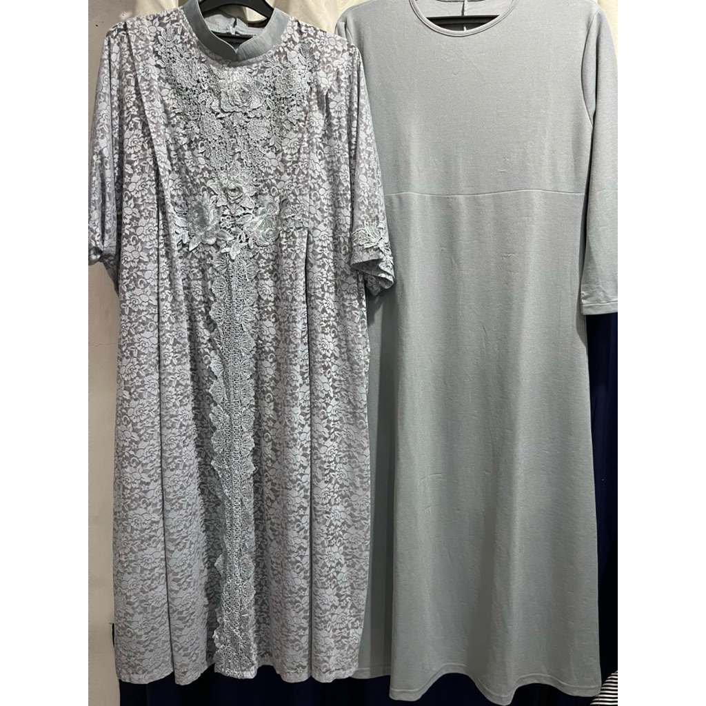 (PRELOVED) set gamis outer brukat