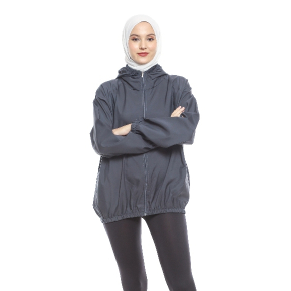 Jaket Olahraga Parasut Polos Pria/Wanita mirip Uniqlo, UV Protection, Windbreaker, Sauna Suit, Joggi