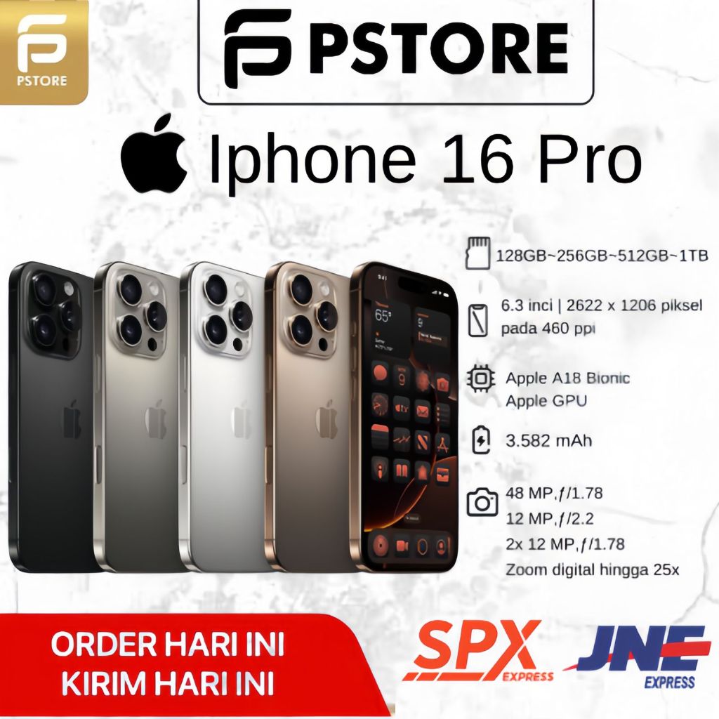 Pstore HANDPHONE 16 PRO NEW GARANSI RESMI