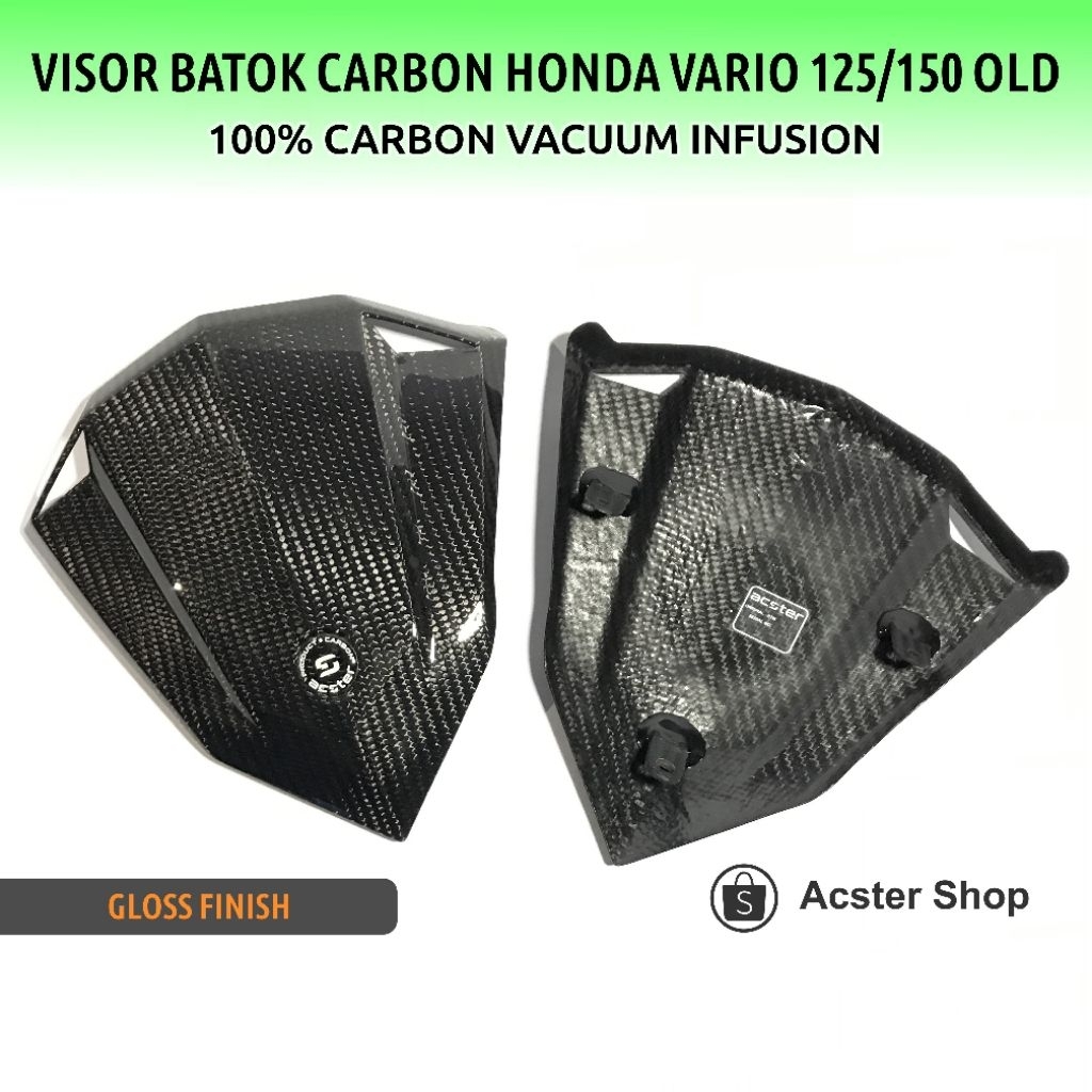 Acster Cover Handle Top Carbon Visor Batok Honda Vario 125 150 LED Old Full Carbon Infusion