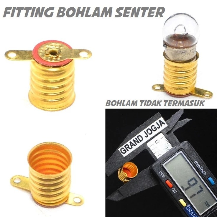 71O FITTING BOHLAM E10 Senter Drat Kuningan Fiting Lampu Untuk Bolam 6v 12v 6 Volt 12 Volt
