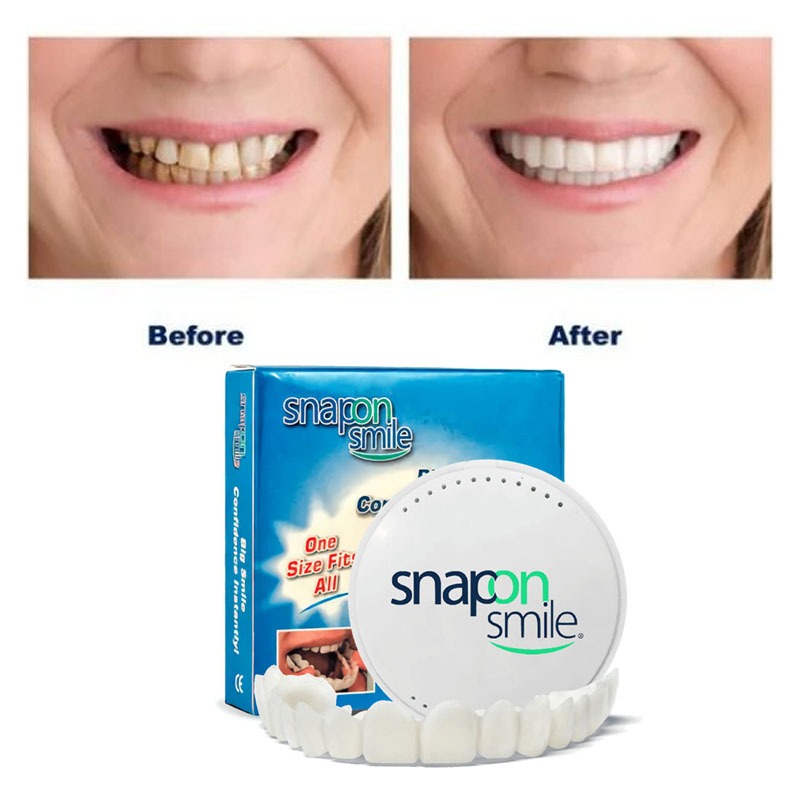 1 Set Gigi Palsu Atas Bawah Instan Gigi Palsu Silikon Authentic Pemutih Gigi