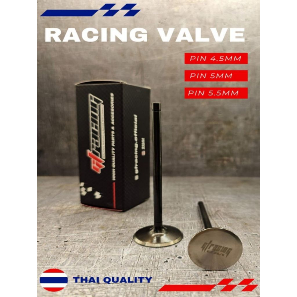 Klep GF Racing valve Thailand batang 4.5mm original semua ukuran batang 4,5mm bahan mentah GF Racing