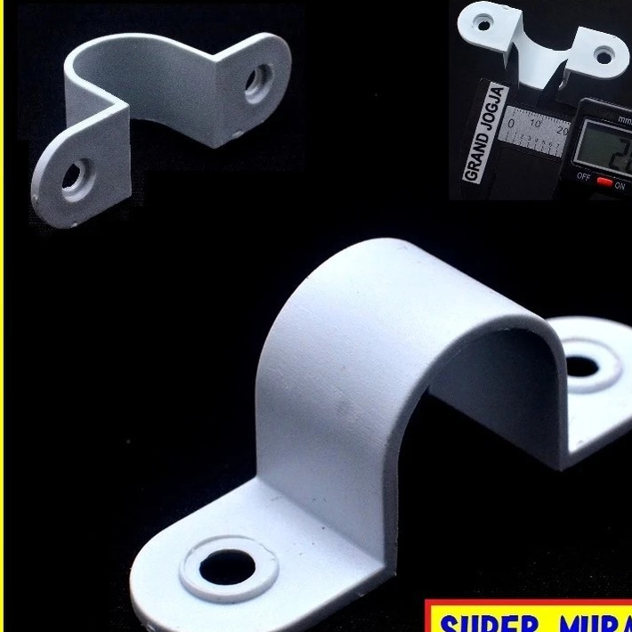 61J KLEM PIPA CONDUIT Putih Pralon Paralon Kabel Listrik 20 Mm 20mm Penjepit Perapih