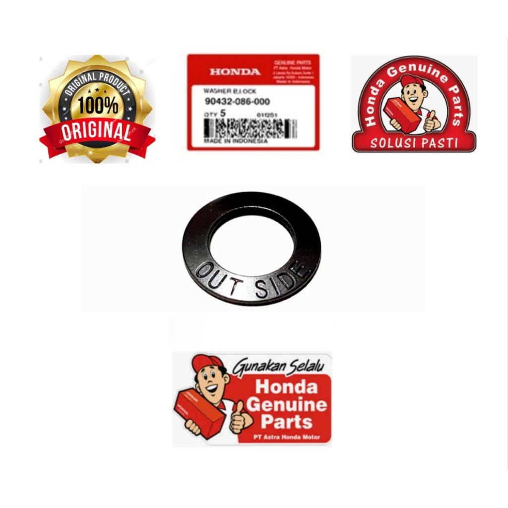 90431 GN5 910 90432 086 000 90231 087 010 14mm AHM Ring Baut Rumah Kopling Honda Grand supra X 100 W