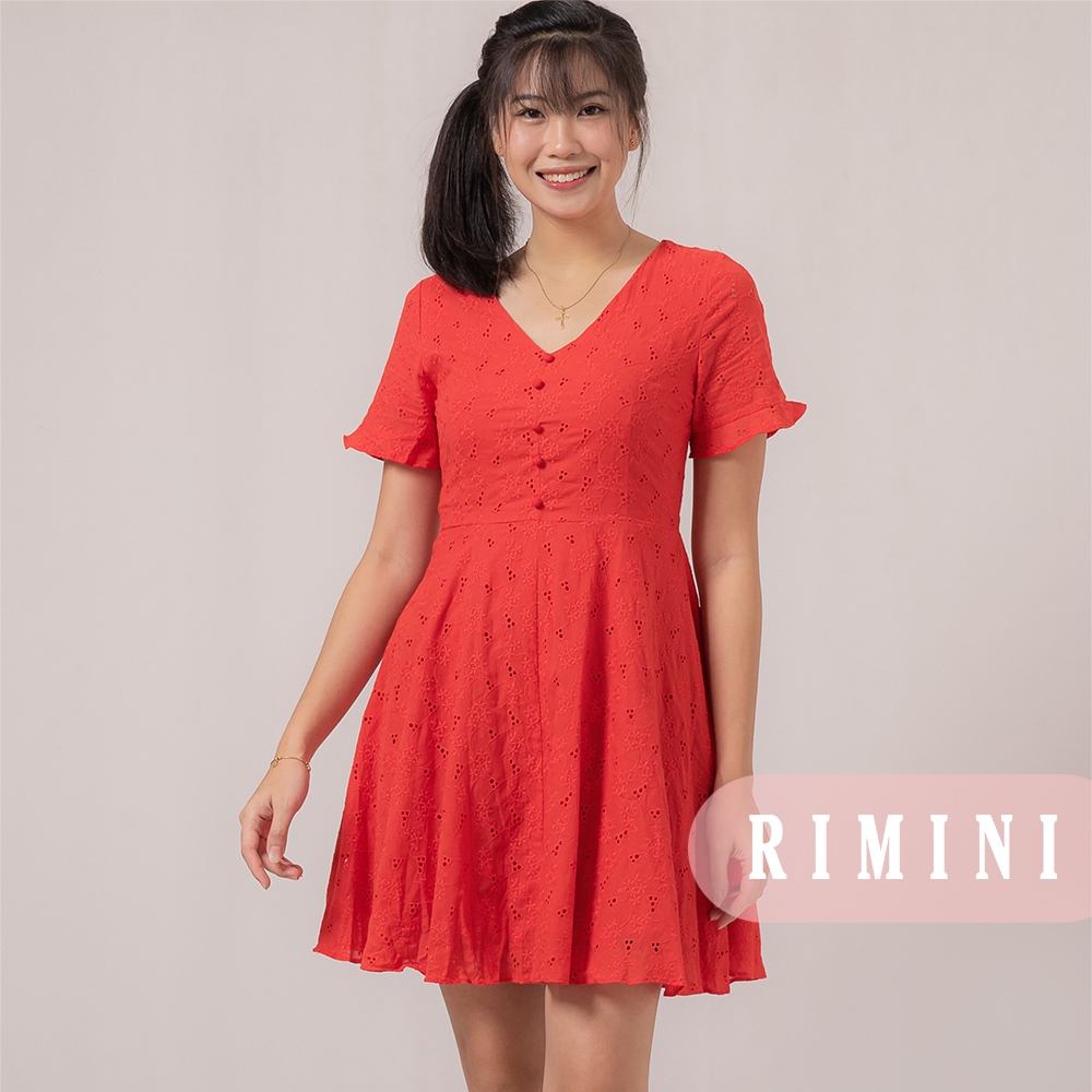 RIMINI - Dress Wanita Pesta Remaja Bruklat  Vneck Mini S-XL- Madalie Dress 523542-1