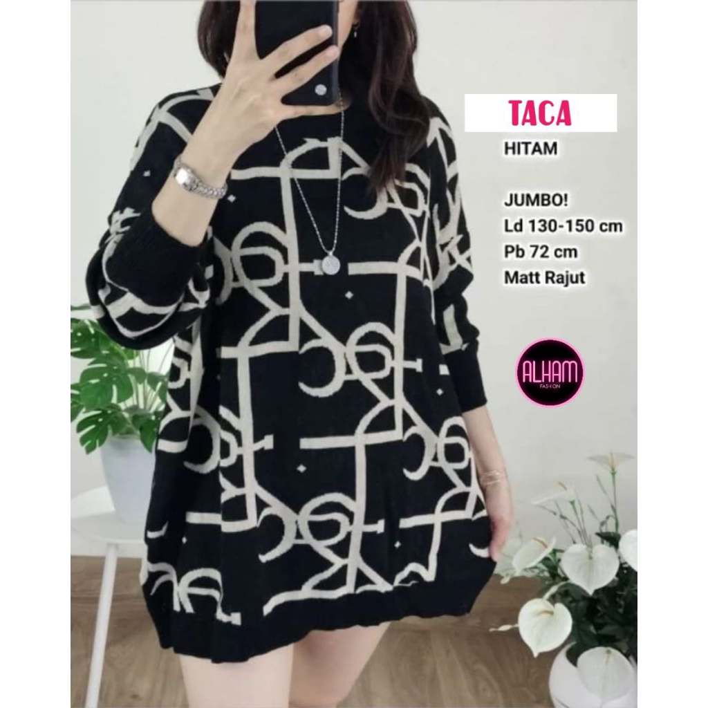 JUMBO LD 130 cm TACA KAOS RAJUT BAJU WANITA BY ALHAM