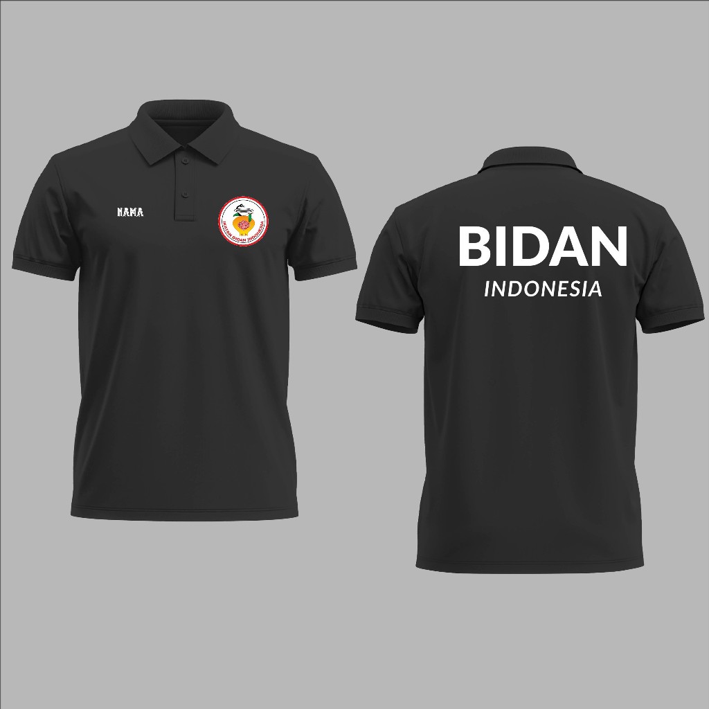 kaos kerah  shirt bidan indonesia/kerah bidan kesehatan
