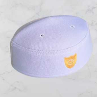 Peci Kopiah Malaysia Putih logo kuning ceper pendek 6 cm tebal putih bersih berkualitas