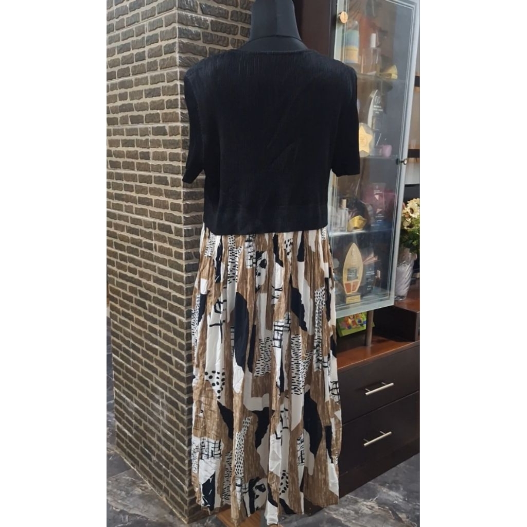 Dress plisket/ Dress sifon plisket jumbo