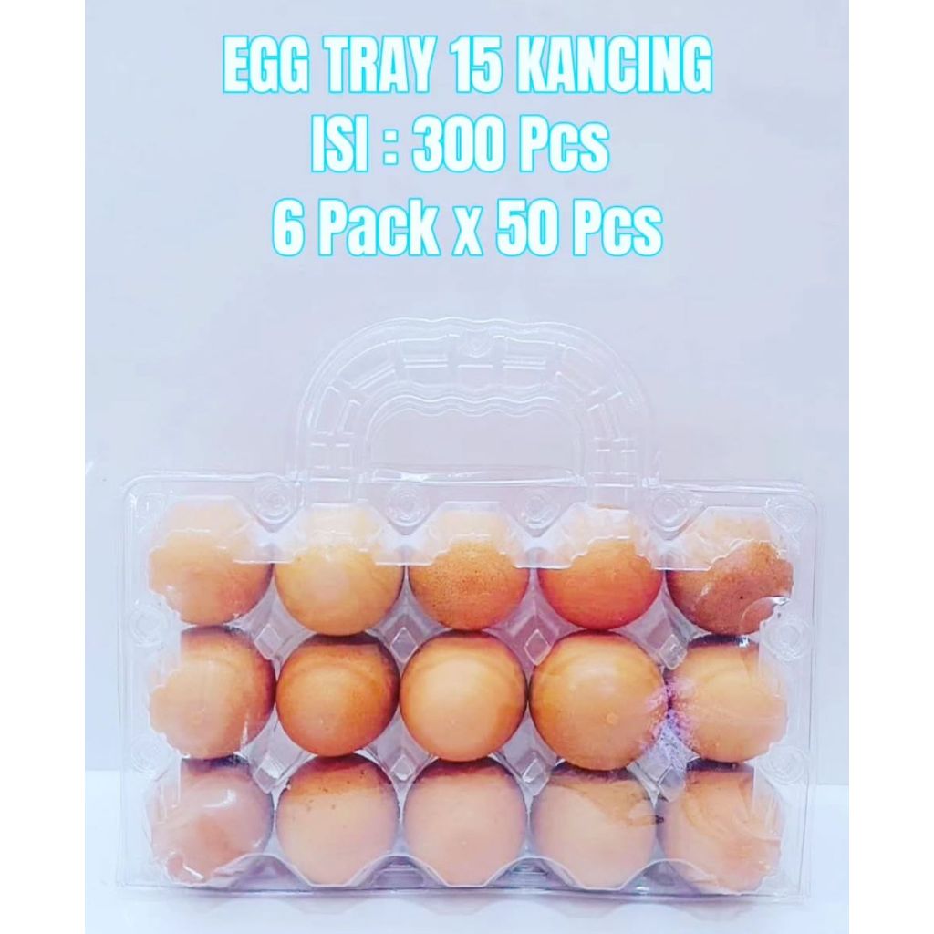 [25pcs] MIKA TRAY TELUR ISI 15 BUTIR | EGG TRAY - Ada Tentengan - Berkancing | Berkunci - Tidak perl