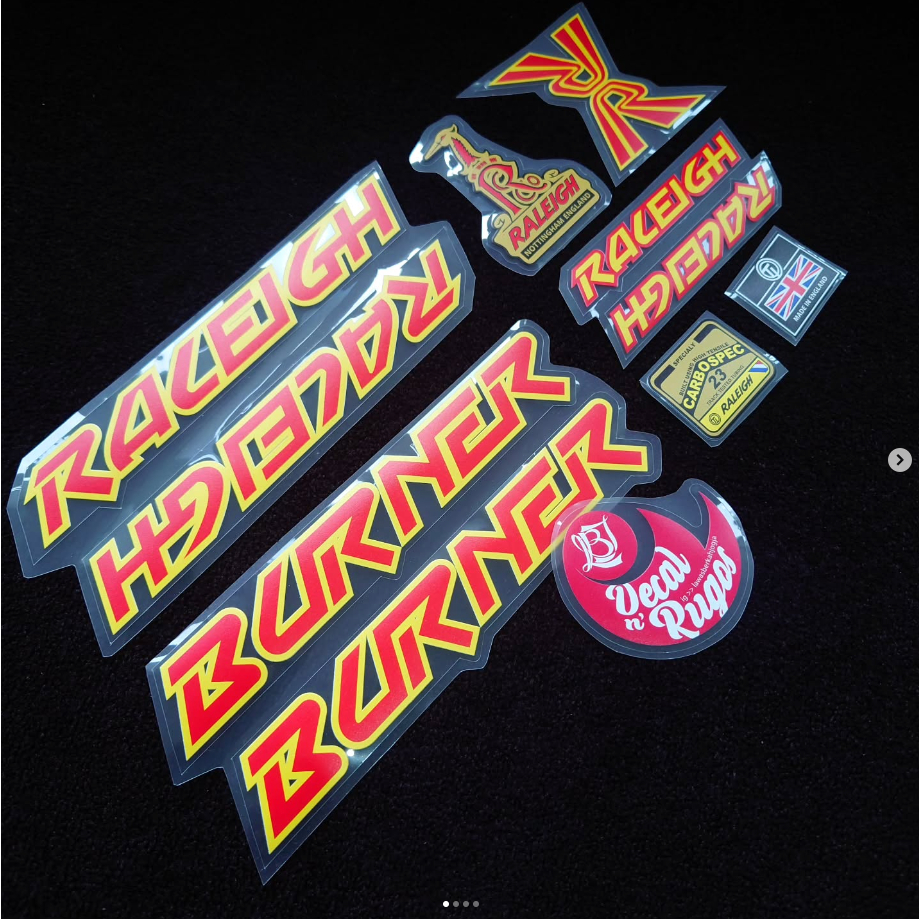 Decal Stiker OS BMX Raleigh Burner MK 2 1984 Red