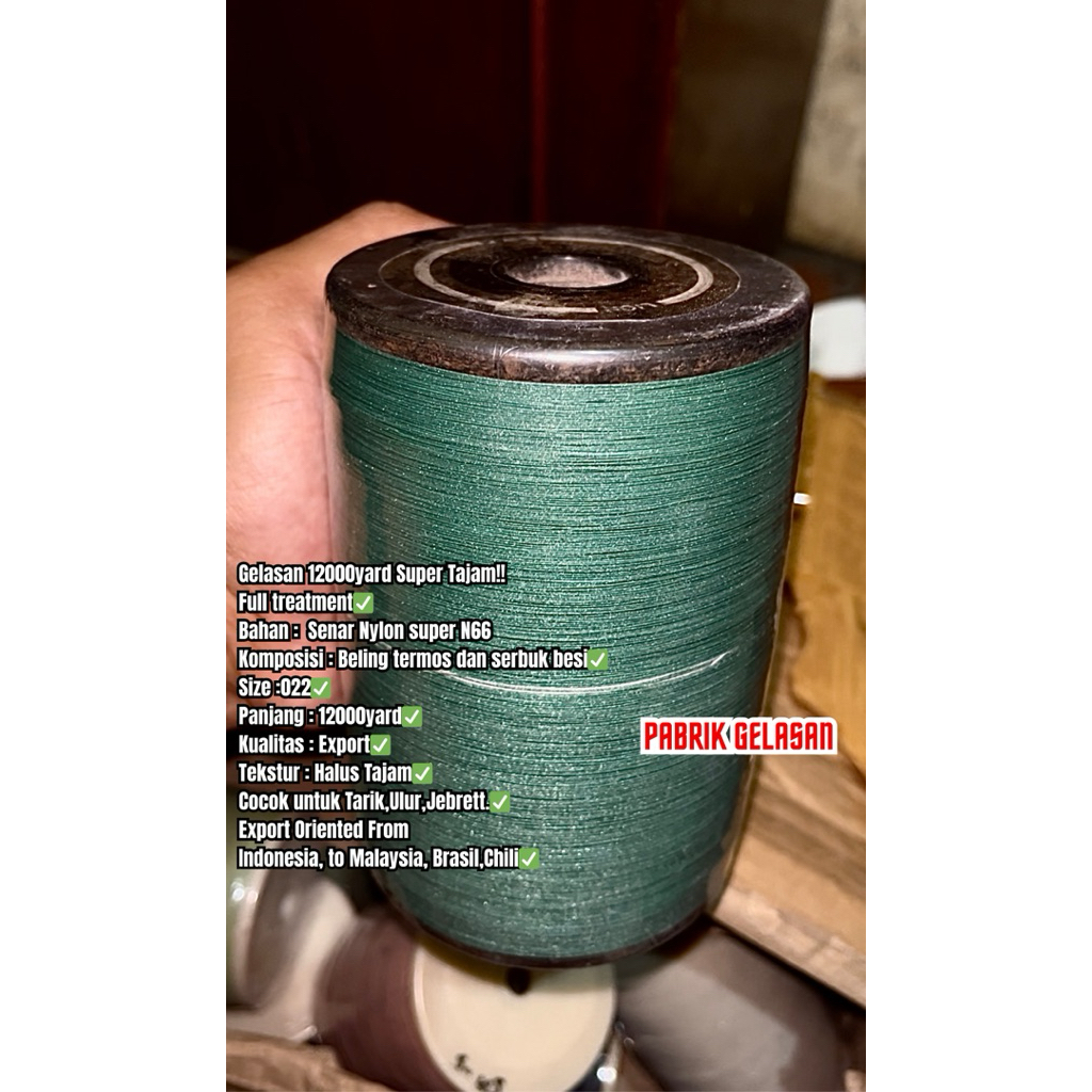 Gelasan 12000yard 022/025 Beklit Kayu (Asli Original)