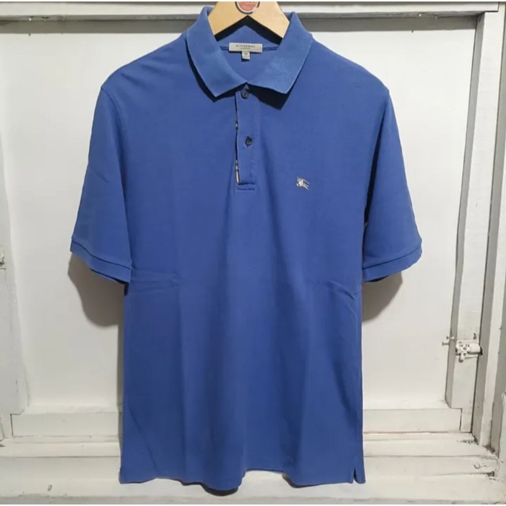 Vintage 2000s Polo Shirt Blue Men Logo Embroidery