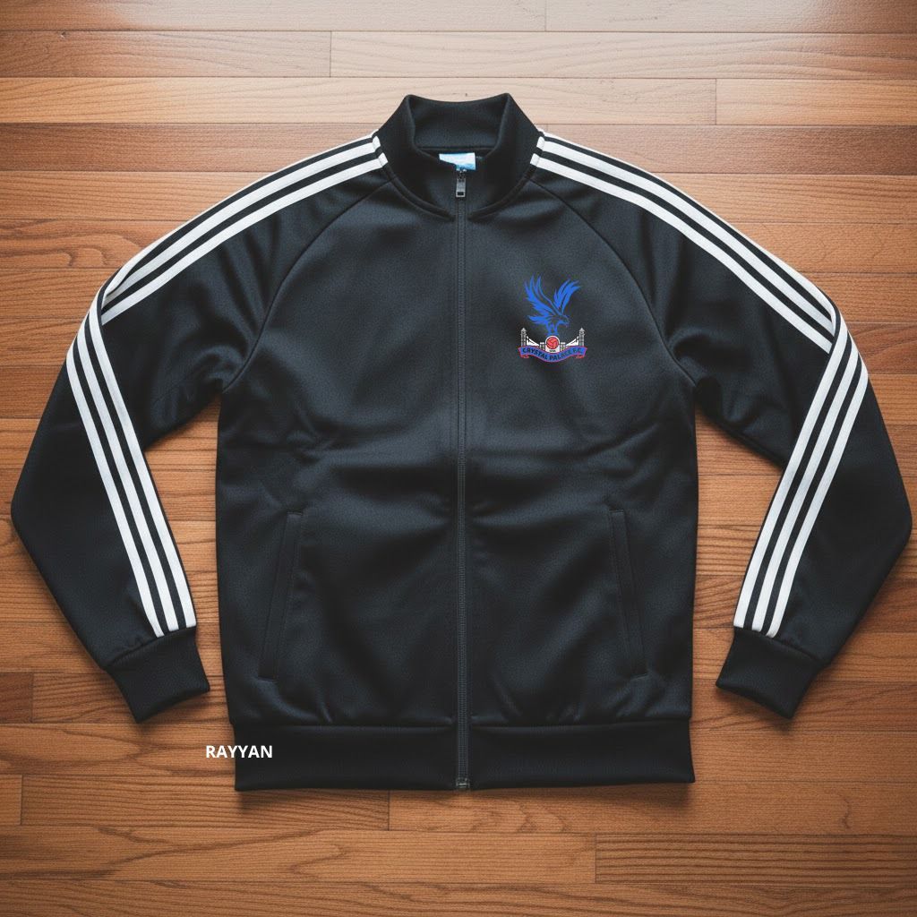 Crystal Palace Tracktop Jacket Football Club Liga Inggris Jaket Olahraga Outdoor Motif List 3 Tangan