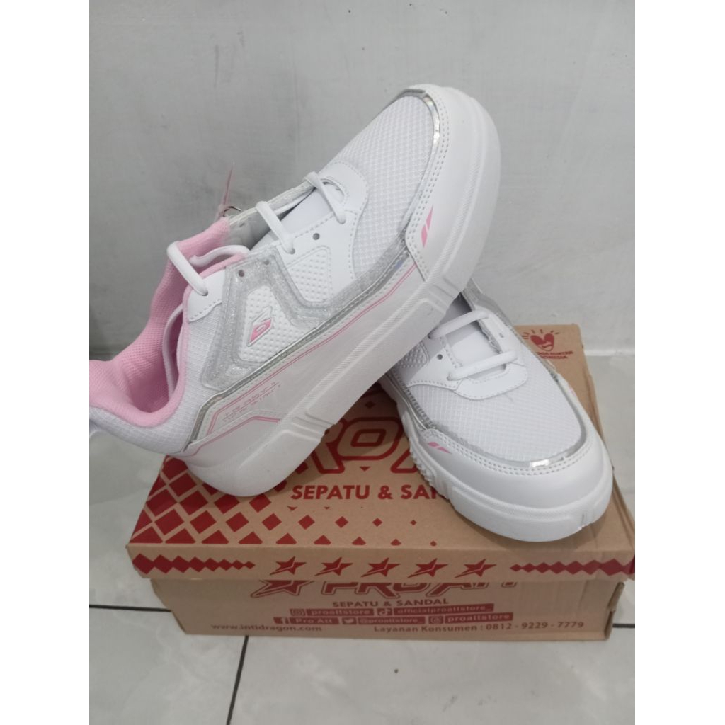 Sepatu Pro Att LEN 845 Putih/Merah Muda Sepatu Fashion anak perempuan terbaru
