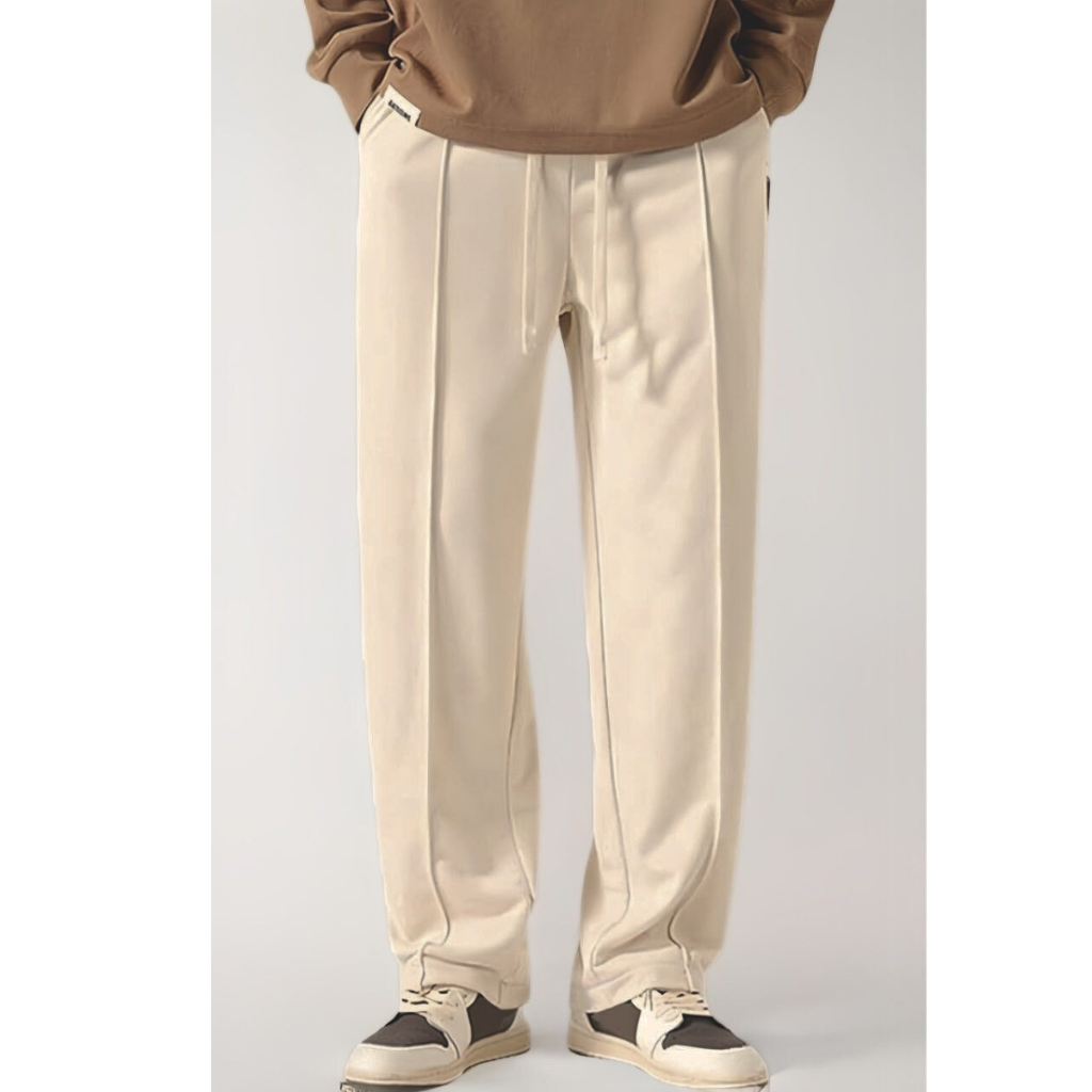 Baggy Pants Celana Panjang Boxy Sweatpants Cowok Cewek / Sweatpants Celana Colour Beige