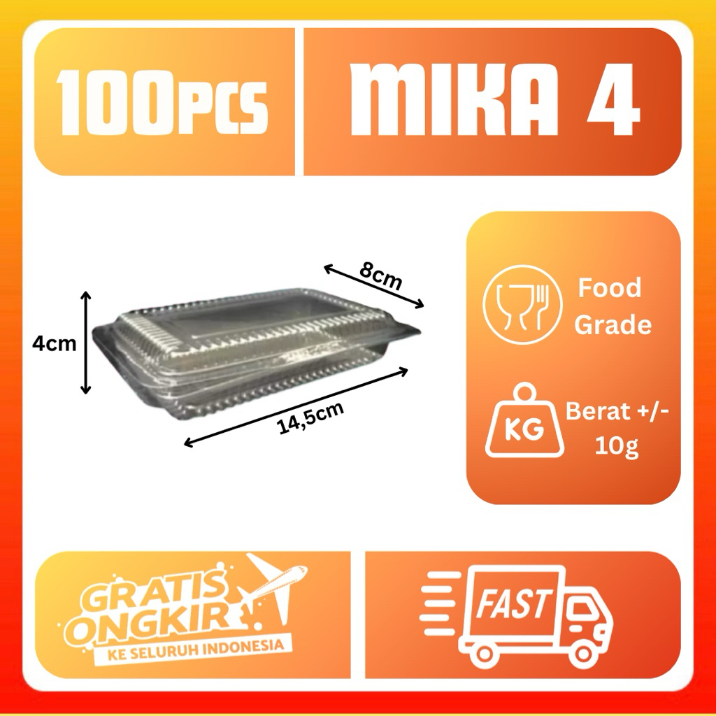 [100PCS]Kotak Makanan / mika/ kotak kue / Mika MM / mika IRIT/ Kotak Kue Mika MM/ Kotak Mika  MM/ Mi