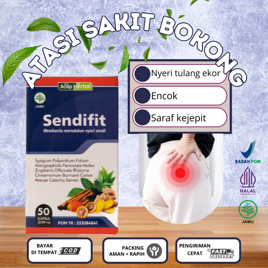 Obat sakit pantat/ bokong, Nyeri pinggang menjalar ke bokong/ pantat, Sakit pinggul-Sendifit