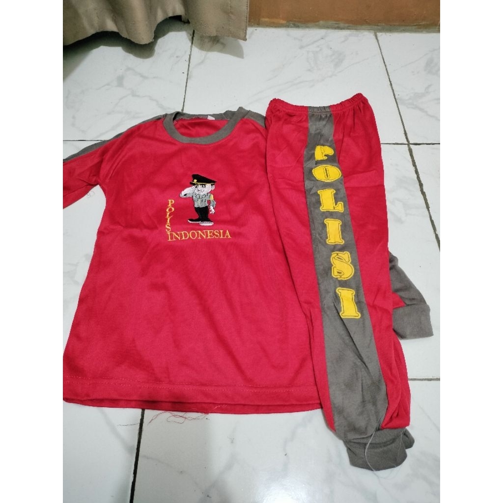 Baju Tidur Set Polisi anak kecil
