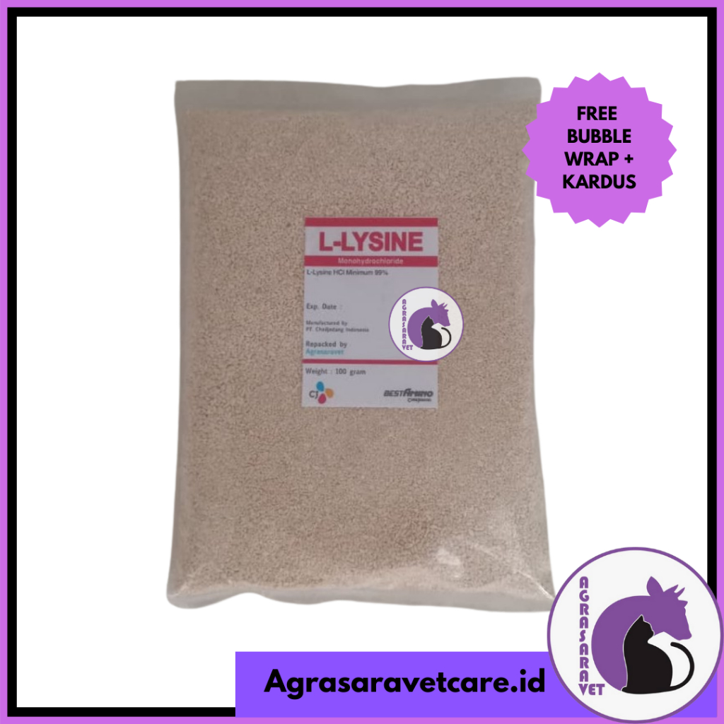 L Lysine 99% CJ 100 gram ( Lysine lisin ASAM AMINO ) vitamin kucing anjing