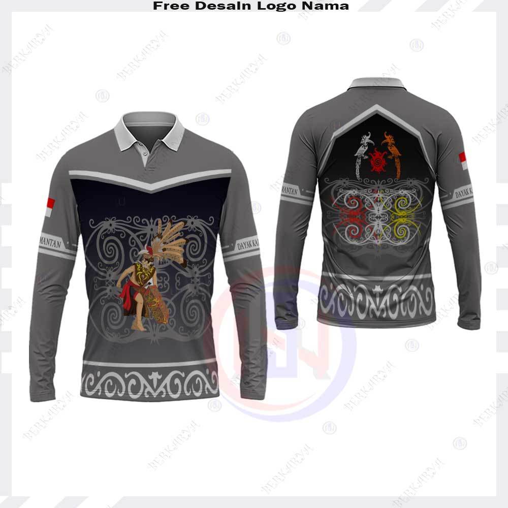 Kaos Polo Pria Batik Dayak Kalimantan / Jersey Dayak Kalimantan Free Custom / Baju Dayak Kalimantan