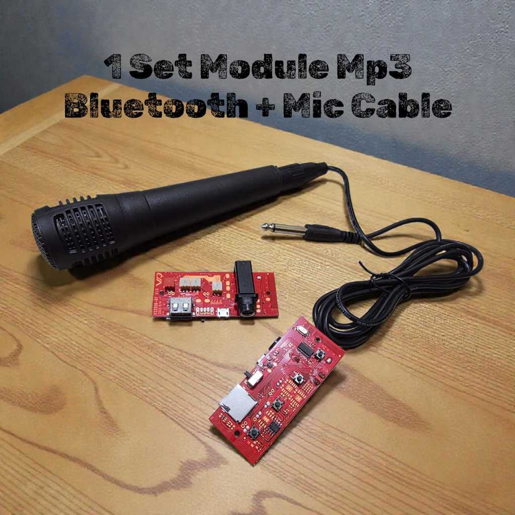 TERMURAH 1 SET MODUL MODULE MUSIK BOX MP3 PLAYER BLUETOOTH 5V MIC + MIC CABLE