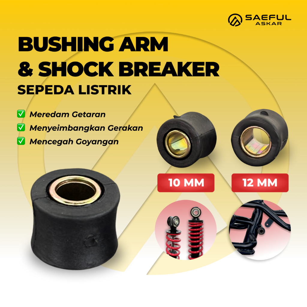 Bushing Karet Sepeda Listrik Bushing Arm Bushing Shock Breaker 10mm 12mm - Saeful Askar