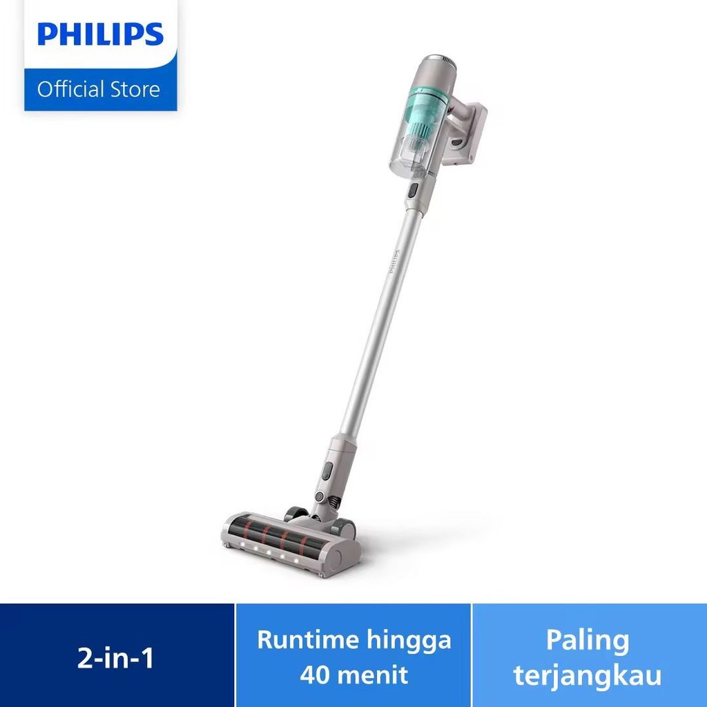 Philips Vacuum Cleaner Tanpa Kabel Polygon XC2011/01 2000 Series Cotton Blue - Vacum 2in1, Penyedot 