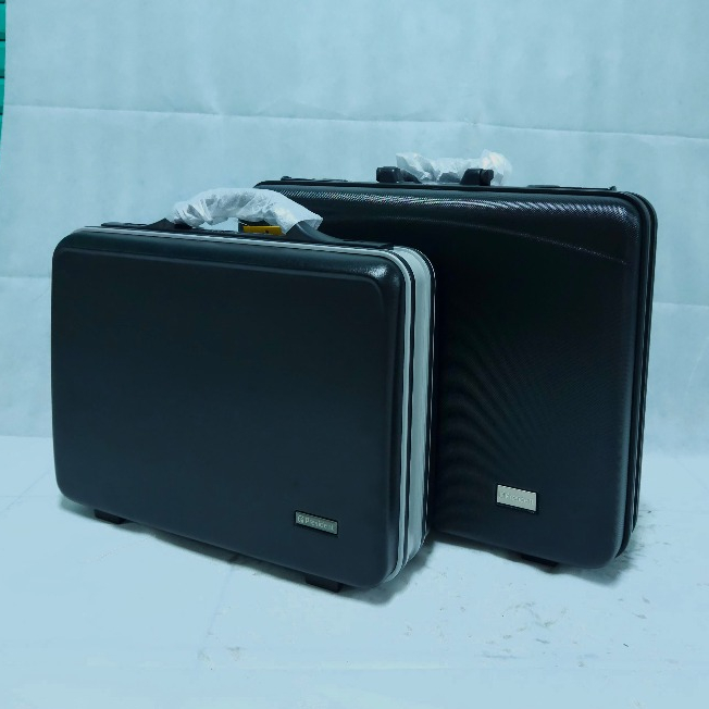 Tas kerja kantor dokumen hardcase koper fiber uang President uk 18 inch double kunci lock bahan besi