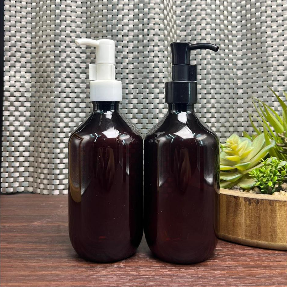 Botol Scarlet 300 Ml / Botol Pump Clip Oil 300 Ml / Botol Pet 300 Ml MADA COKLAT - Tutup Pump Clip O