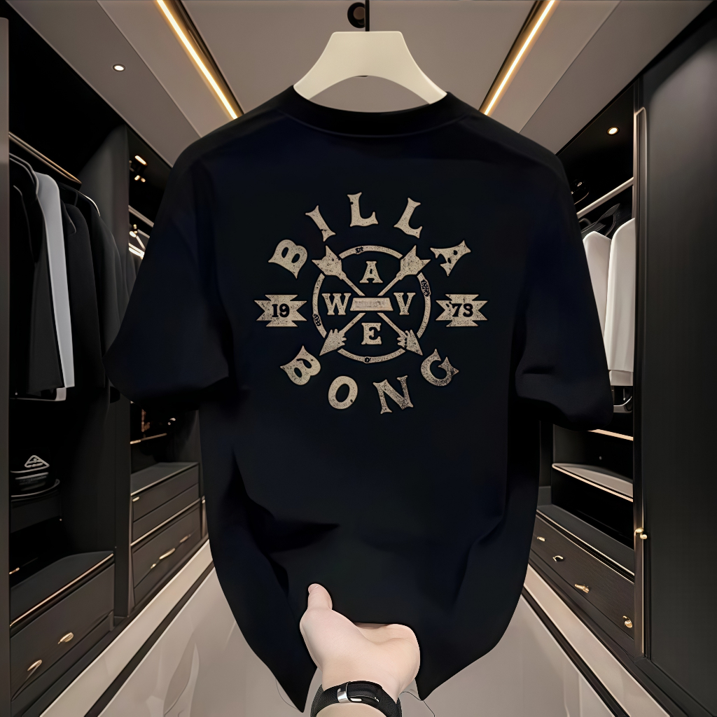 COD  Gaya Billabong - Kaos Oblong 100% Katun Murni - Kaos Basic Pria - Kualitas Premium - Nyaman - K