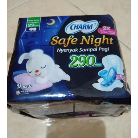 Pembalut Charm Safe Nignt Isi 9 Pcs Nyaman Malam