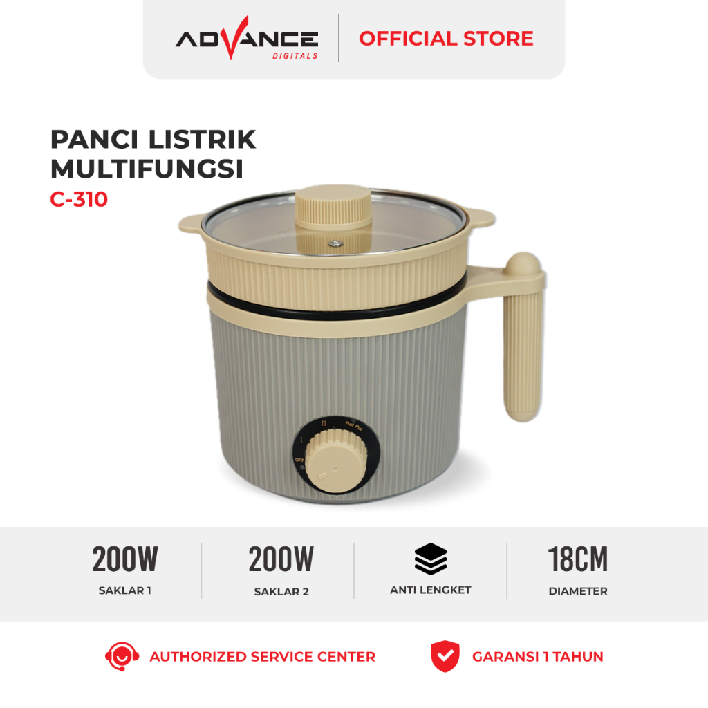Panci Listrik Advance C310 / Multifungsi Cooker Warmer Steamer C-310