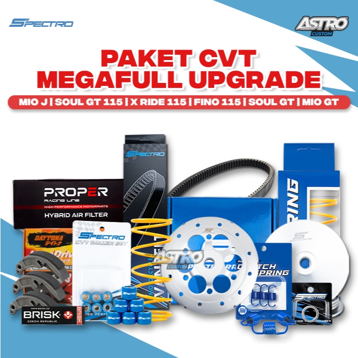 Mega Super Full Upgrade CVT Mio J Mio GT Soul GT Fino Xride 115 Mangkok Kampas Ganda Spectro