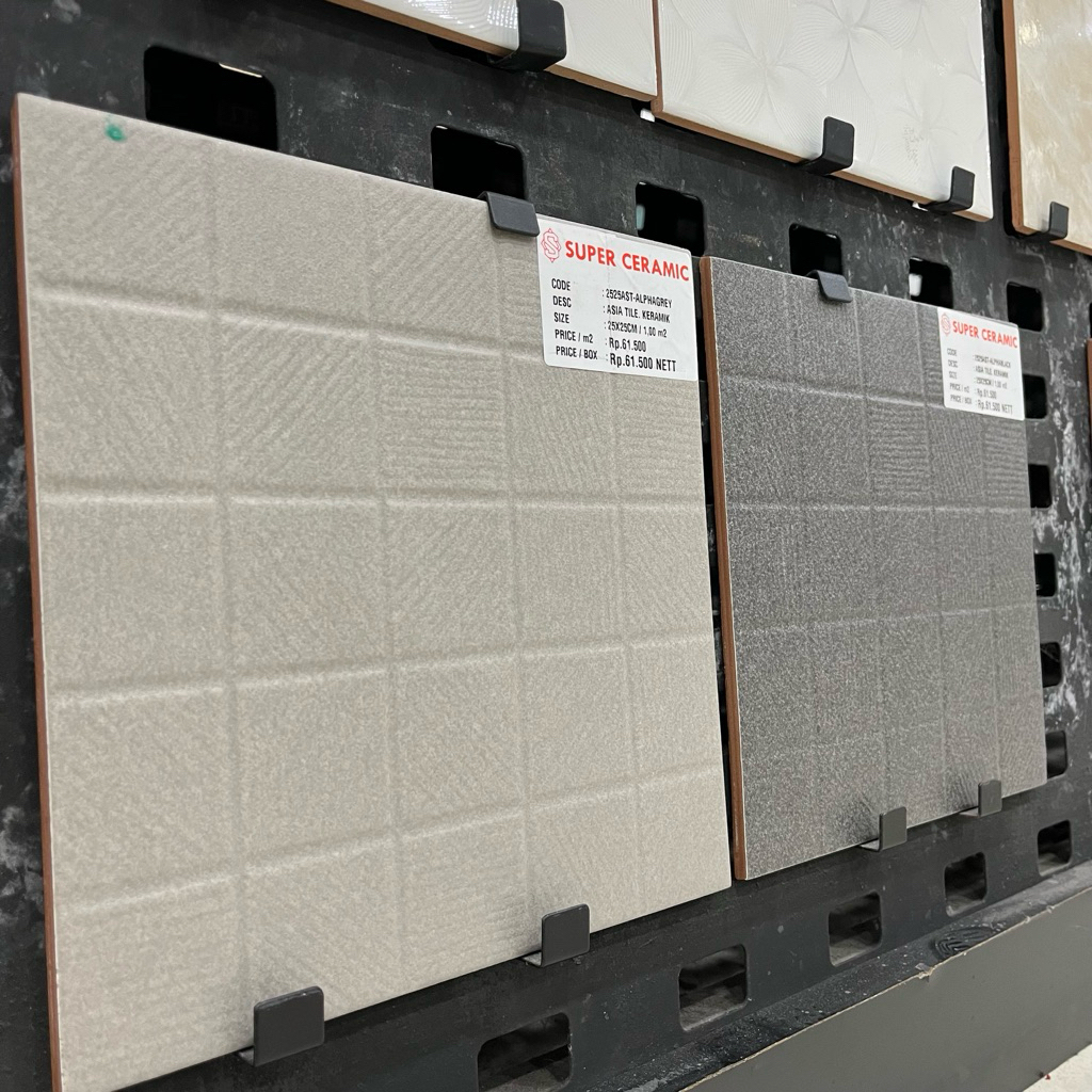 ASIA TILE 25x25 Alpha Series - ALPHA BLACK / ALPHA GREY