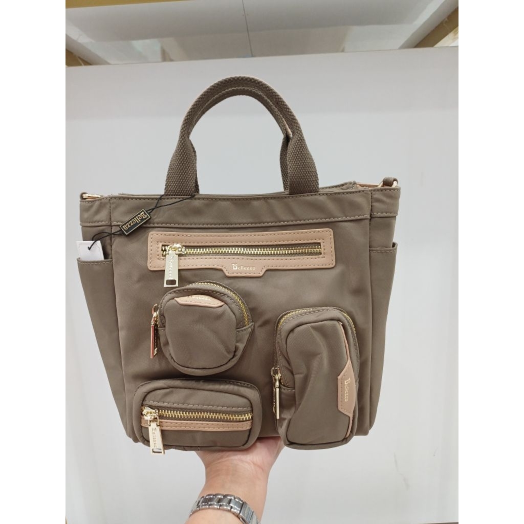 Tas Wanita Handbag BELLEZZA Yz2300865 Original Depstore Mall Ori Tas Jinjing Selempang Parasut Nilon
